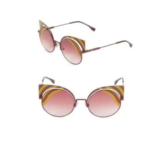 NEW ⭐ Fendi 0215/S Burgundy / Yellow Metal Sunglasses 53-22-135 ⭐ BRAND NEW main image 15
